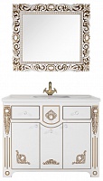 Водолей Мебель для ванной "Версаль 105" белая/золото, зеркало Версаль в раме